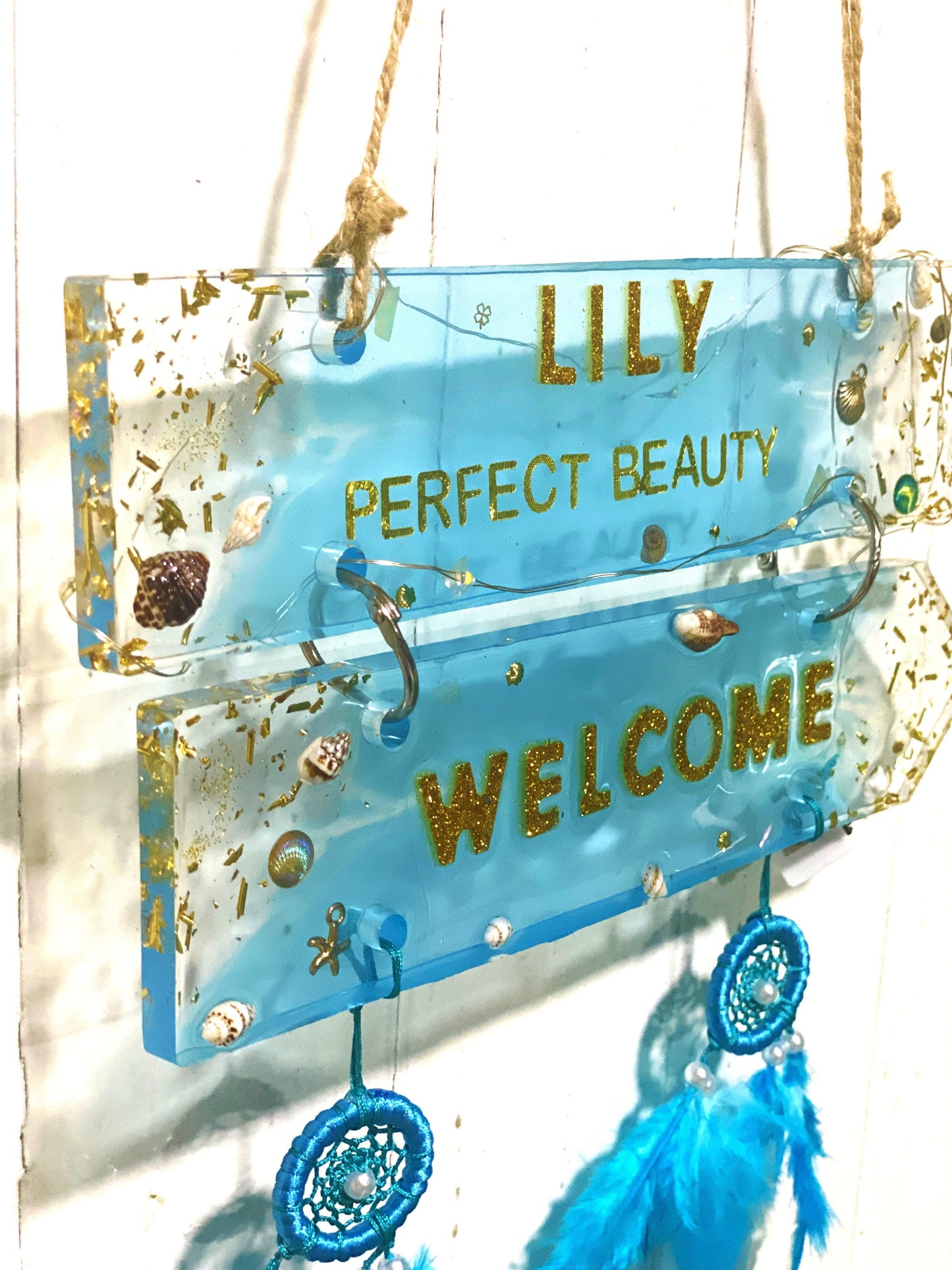 Welcome Sign | Resin Handmade | Two Steps - Nature's Art Lab