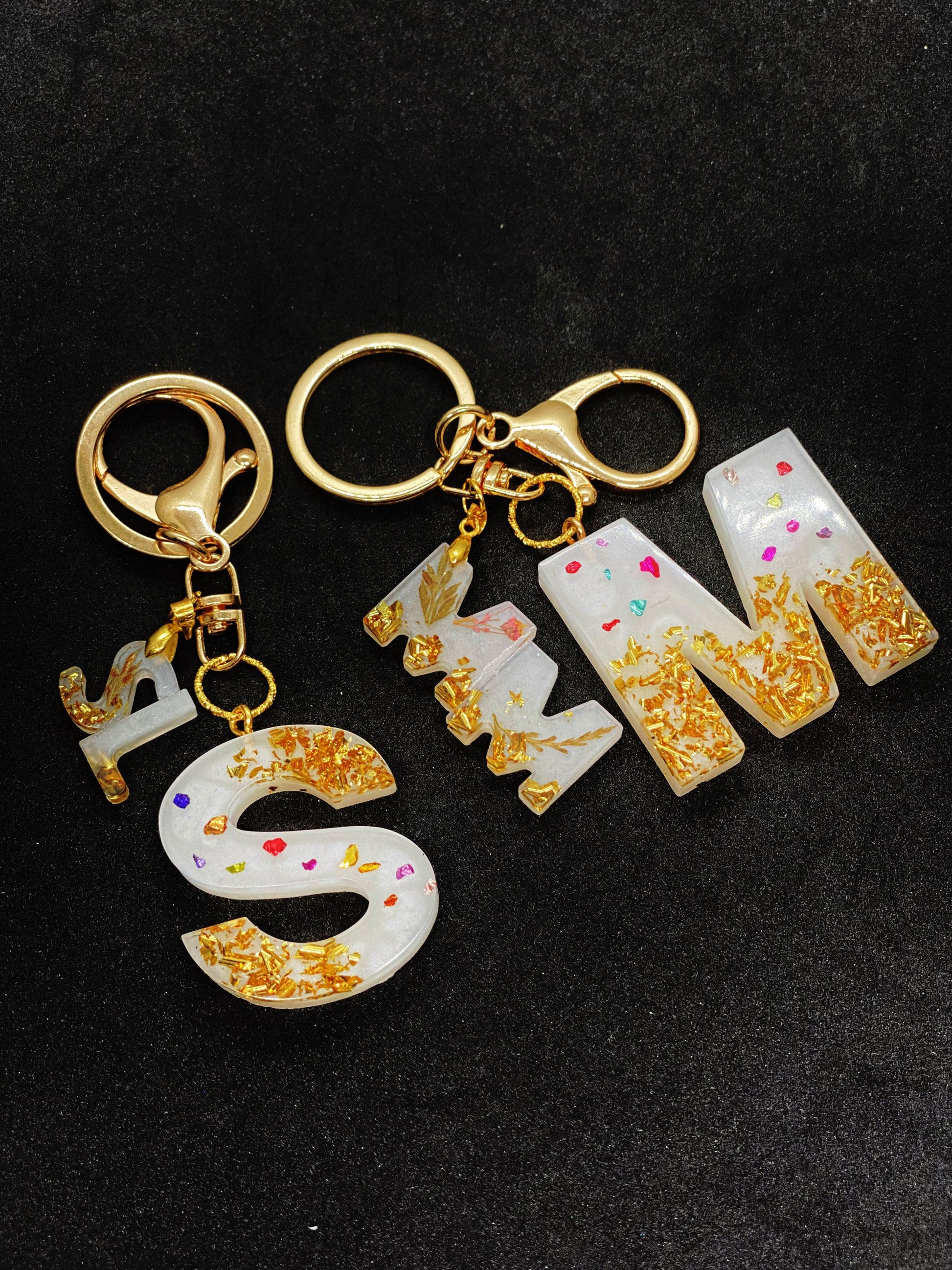Resin Keychain Letters Personalized Resin Real Flower -  Norway