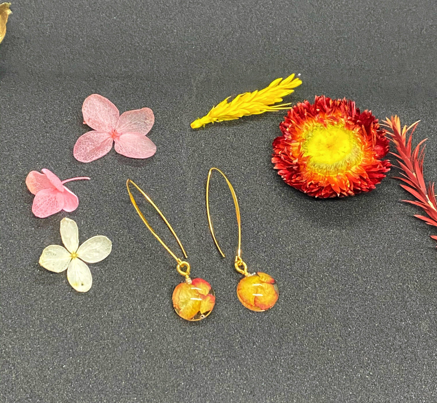 Earring | Resin Handmade | 14K Gold - Nature's Art Lab